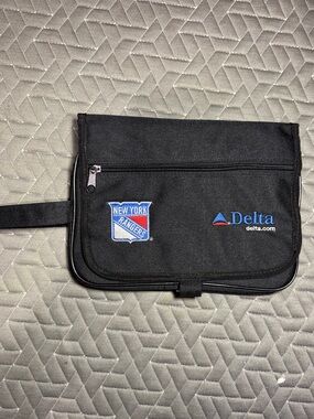 Delta Black Toiletry Bag with New York Rangers Patch